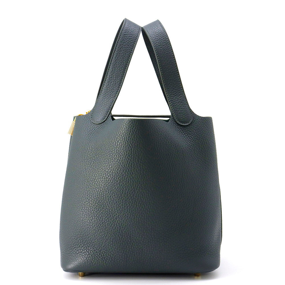 Picotin Lock Vert Mangrove Taurillon Clemence Size Travel Bag