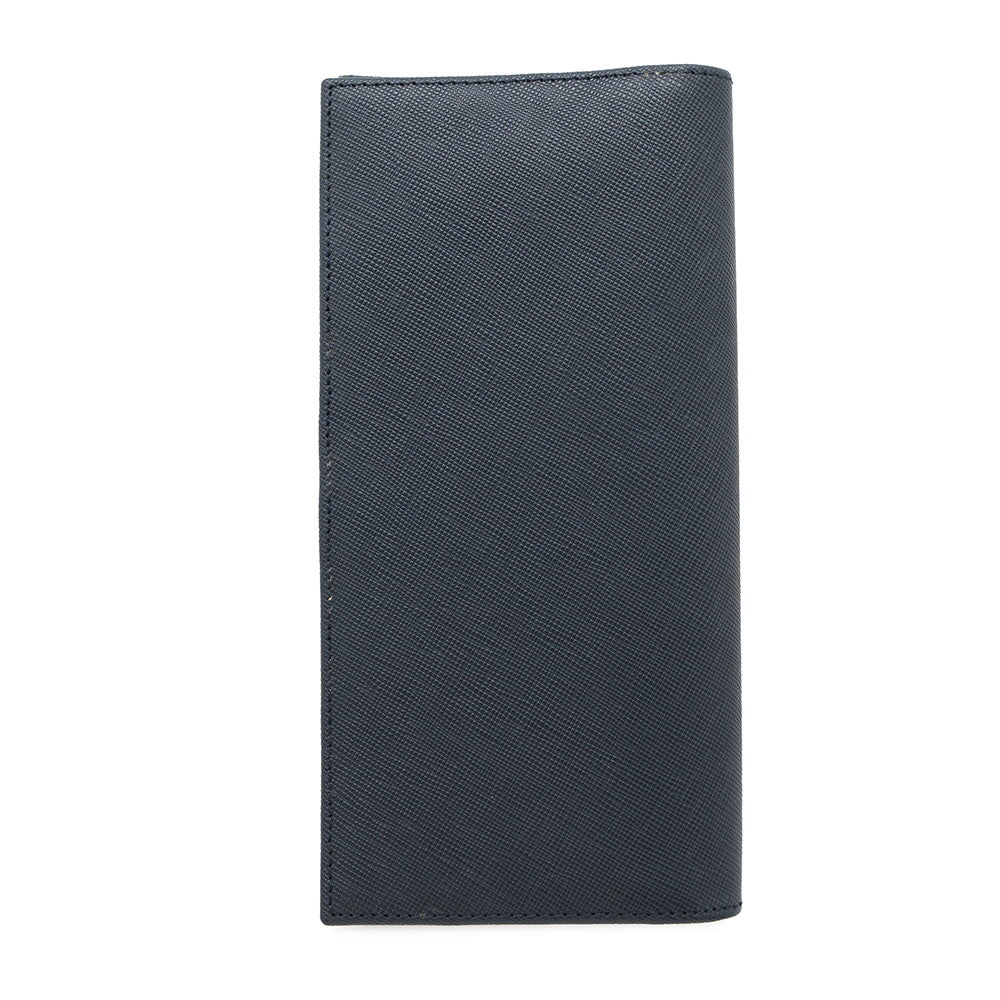 Folded Long Cloth Navy M Saffiano Leatherleather Travel Bag