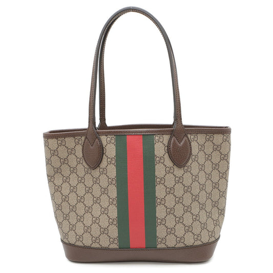 Gucci Ophidia Brown726762 GG Supreme Size Leather Beige Small Tote Bag