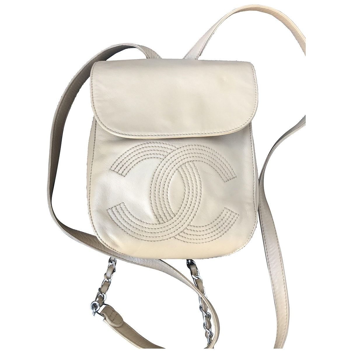 Chanel beige leather backpacks Bag