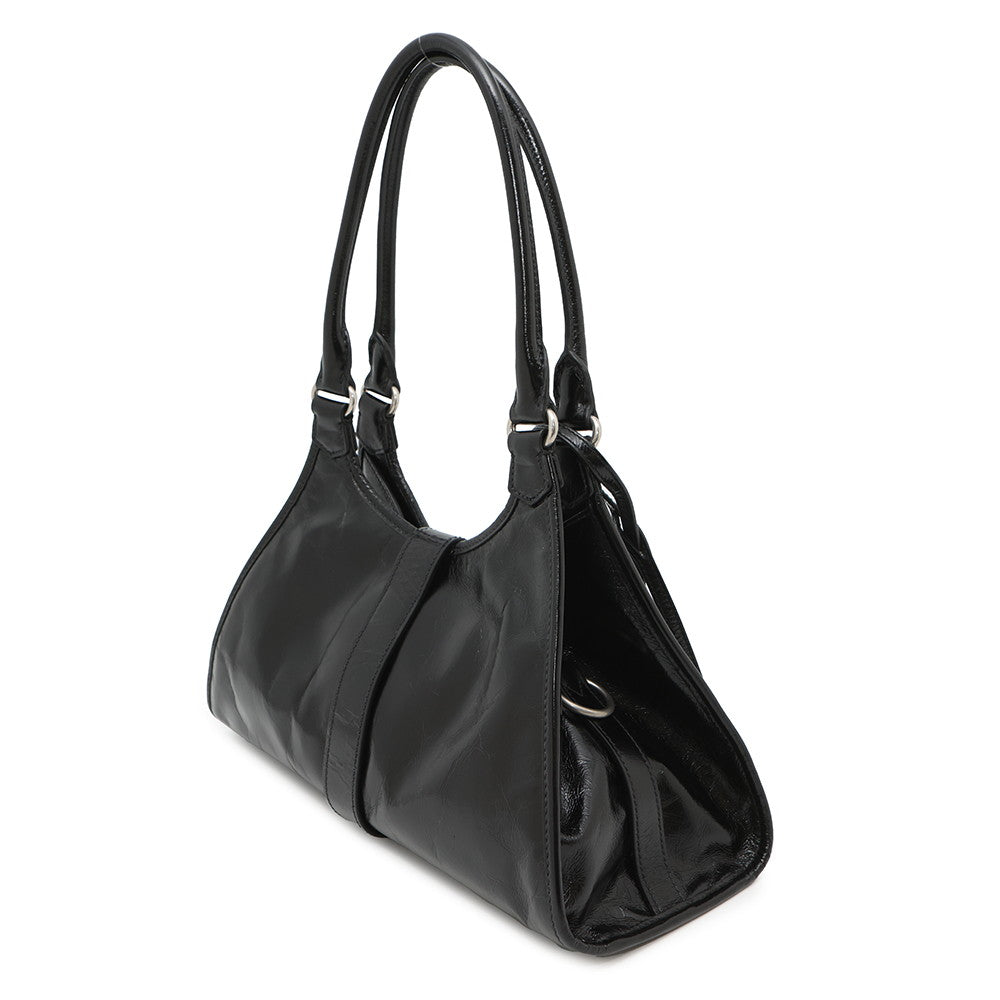Hobo Bag Bg Calf Size Leather Black Travel Bag