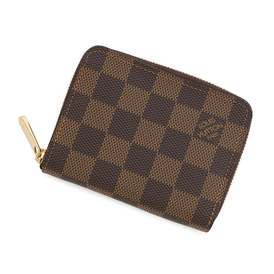 Louis Vuitton Zippy Coin Purse BrownN63070 Ebene Damier Canvas Wallet Case 2