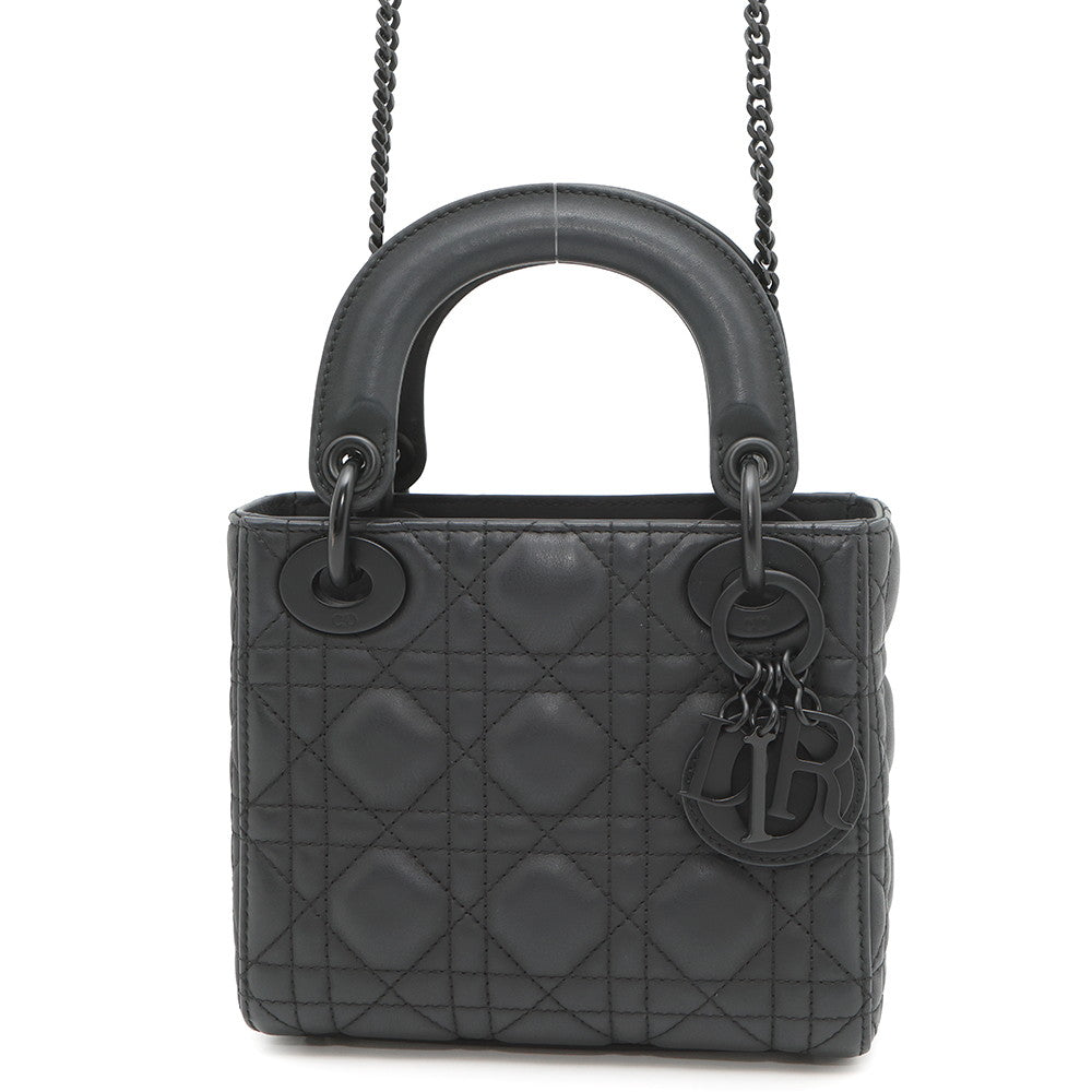 Dior Lady Canage Way Handbag Blackm Sloi Ultra Leather Travel Bag