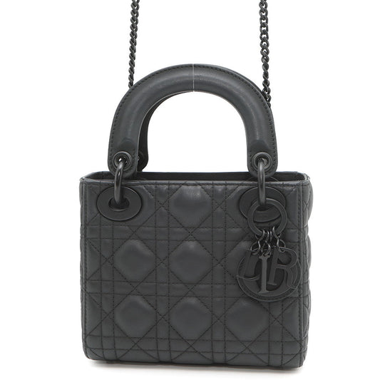Dior Lady Canage Way Handbag Blackm Sloi Ultra Leather Travel Bag
