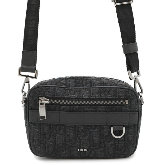 Dior Oblique Safari Shoulder Bag Esws Yky Jacquard Leather Black