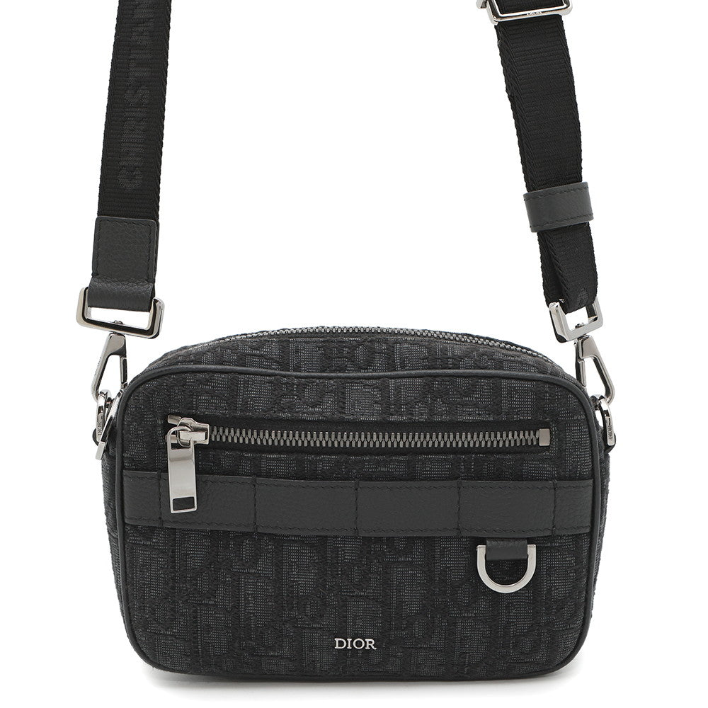 Dior Oblique Safari Shoulder Bag Esws Yky Jacquard Leather Black