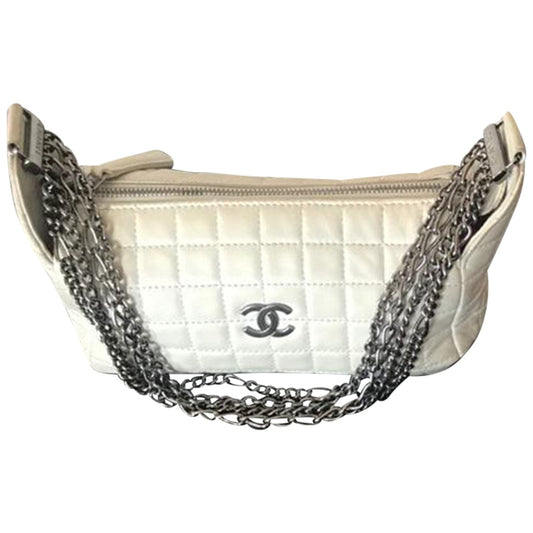 white leather handbag Signature