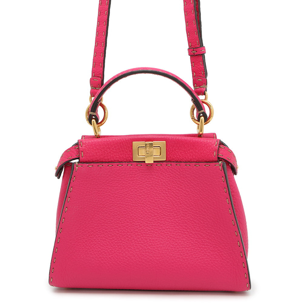 Fendi Selleria Peekaboo 2Waybag Pink8Bn244 Leather Mini Travel Bag