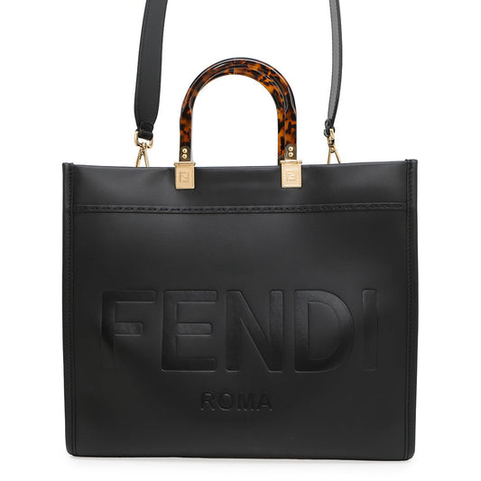 Fendi Tote Bag ?Sunshine Black8BH386 Calf Leather