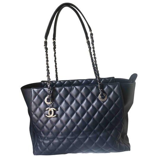 navy leather handbag Signature