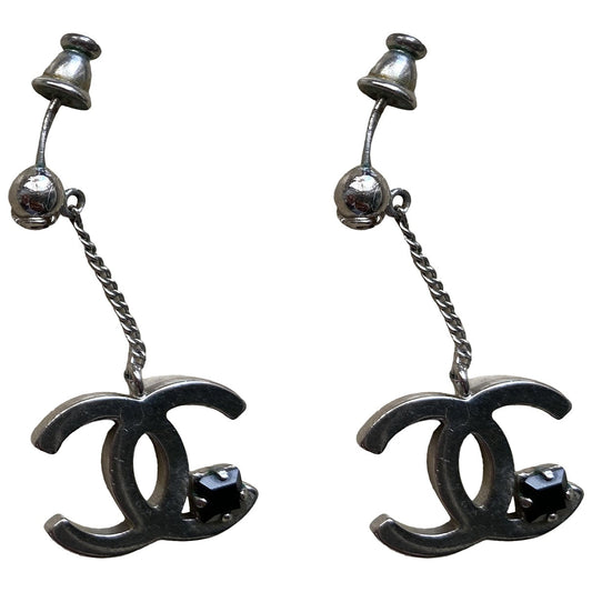 cc silver metal earrings Jewelry Travel