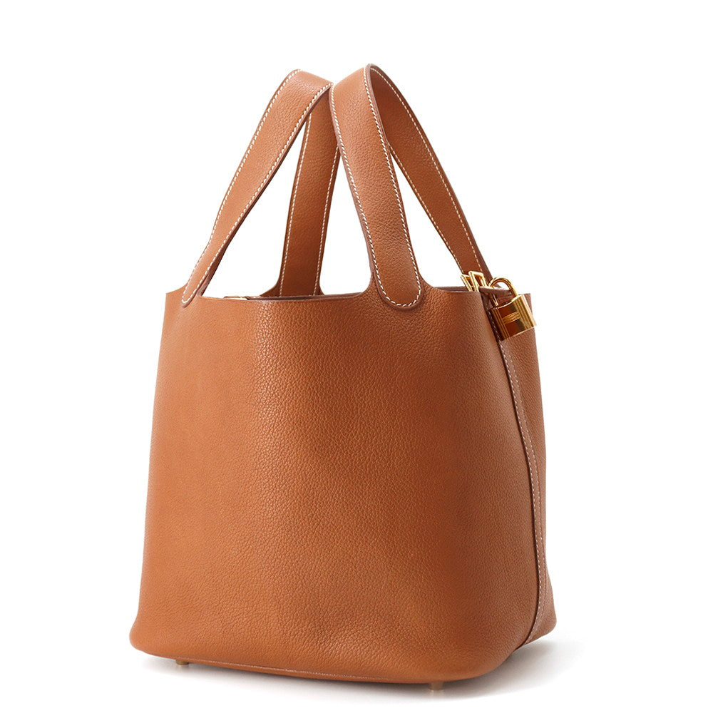 Picotin Lock Fauve Barenia Fauve Size Mm Leather Travel Bag
