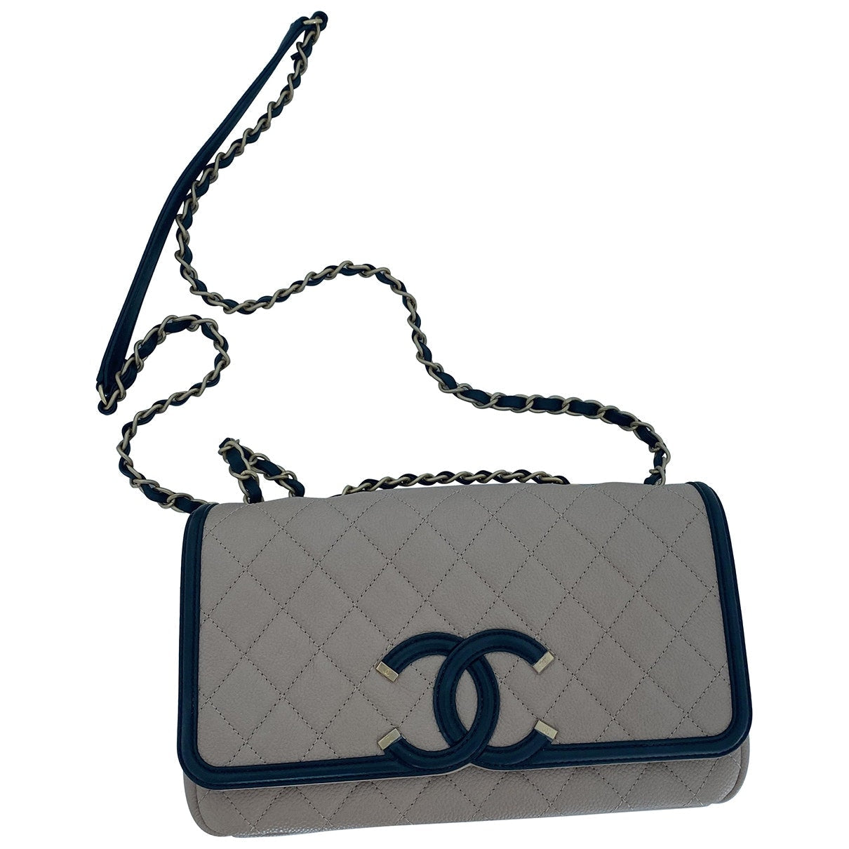 beige leather handbag Polished