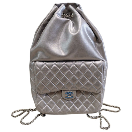 Chanel silver leather backpacks Bag