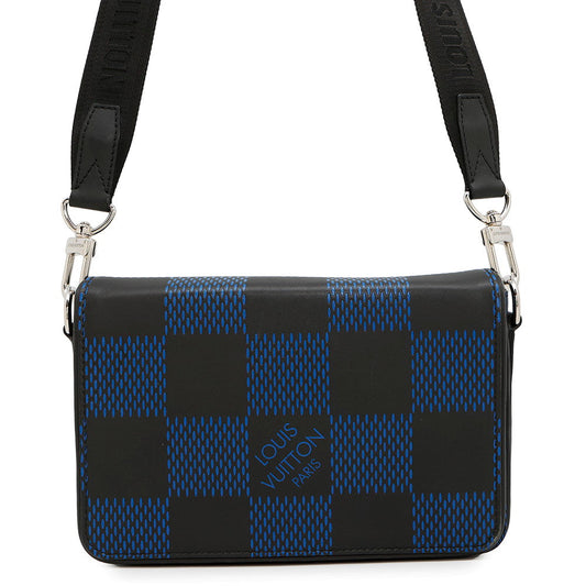 Louis Vuitton Studio messenger BlueN50037 Infini Leather3D Noir Damier Crossbody Bag