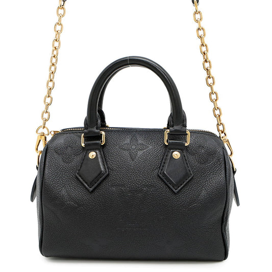 Louis Vuitton Speedy Bandouliere NoirM58953 Giant Monogram Leather Empreinte Handbag