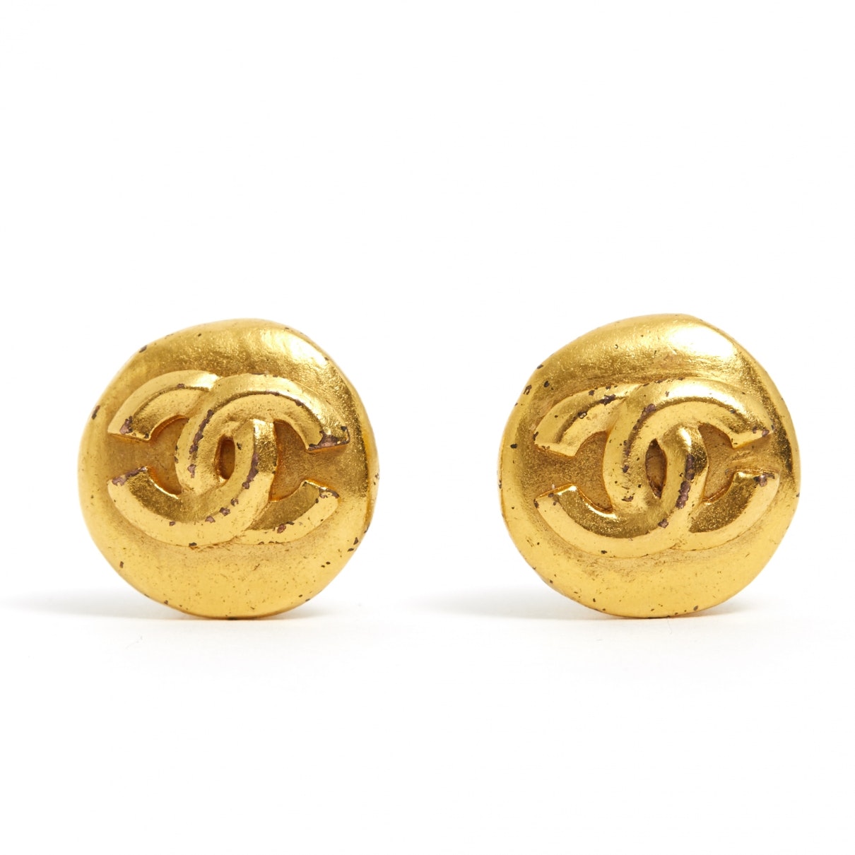 cc gold metal earrings Jewelry Smooth