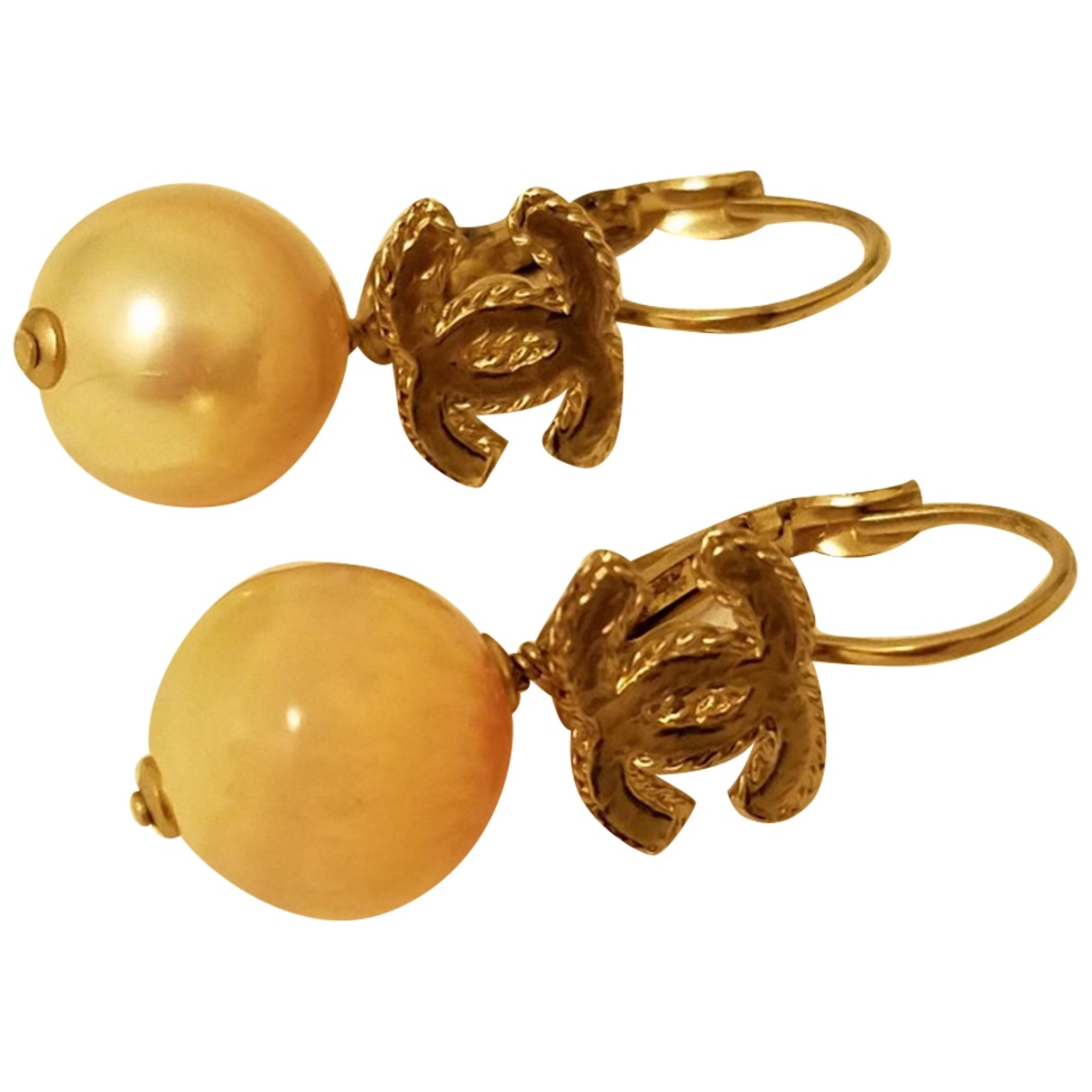 Chanel pink metal earrings Jewelry