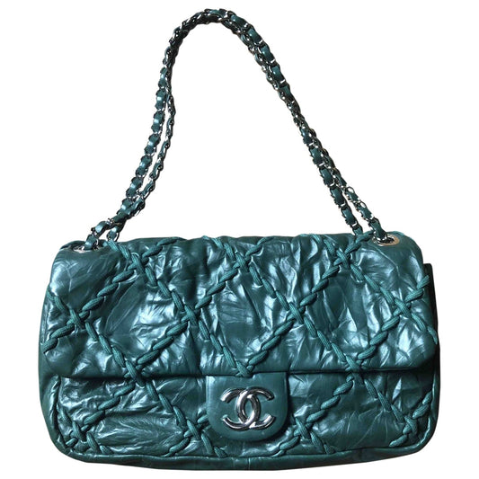 timeless/classique green leather handbag Signature