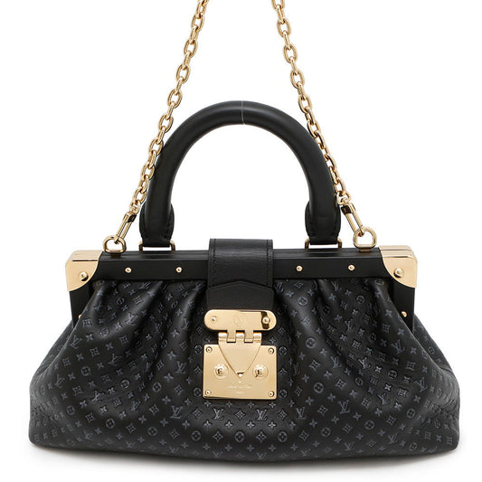 Louis Vuitton Nanogram BlackM22325 Nanogram Leather Calf Clutch Bag