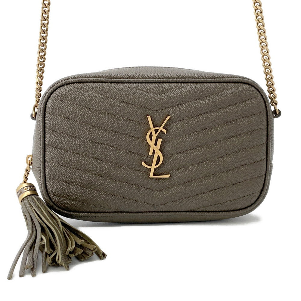 Saint Paris Lou Tassel Chainshoulder Bag Khaki612579 Leather
