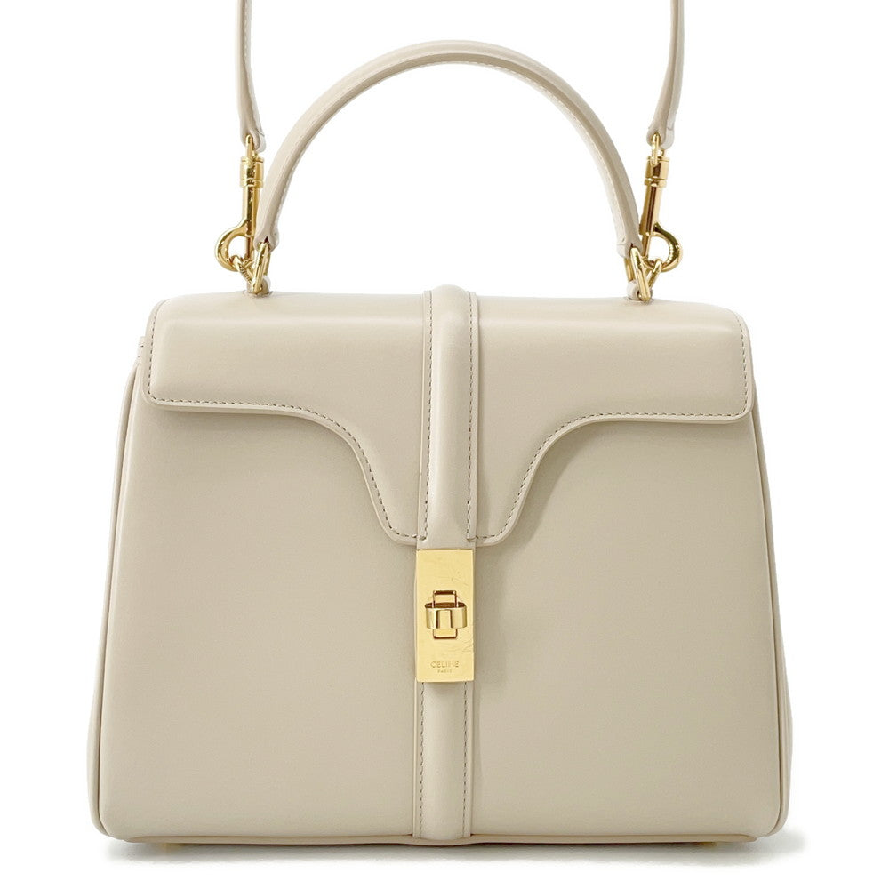 Sã¨Ze Shoulder Bag Calf Size Leather Beige