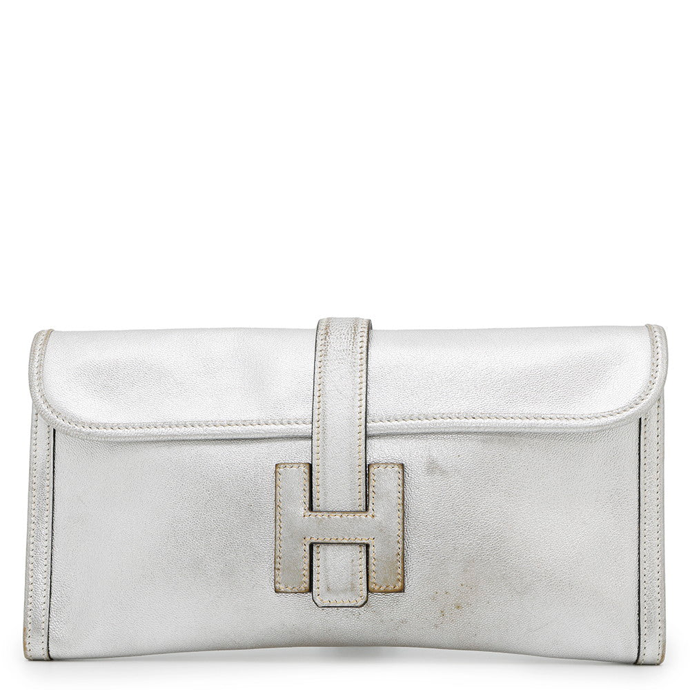 Jige Athens Olympics Limited Chevre Myzore Goatskin Silver Travel Bag