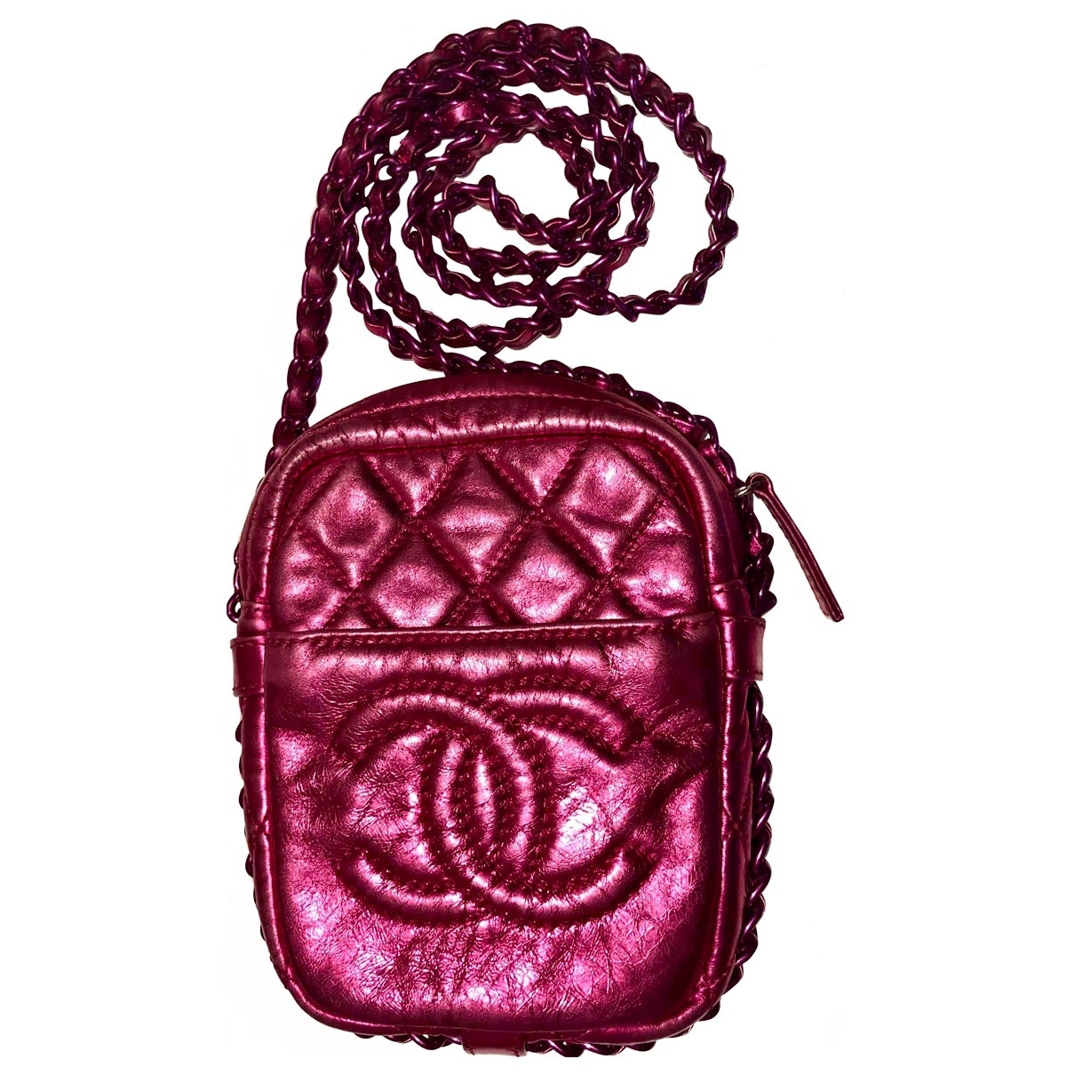 timeless/classique metallic leather handbag Signature
