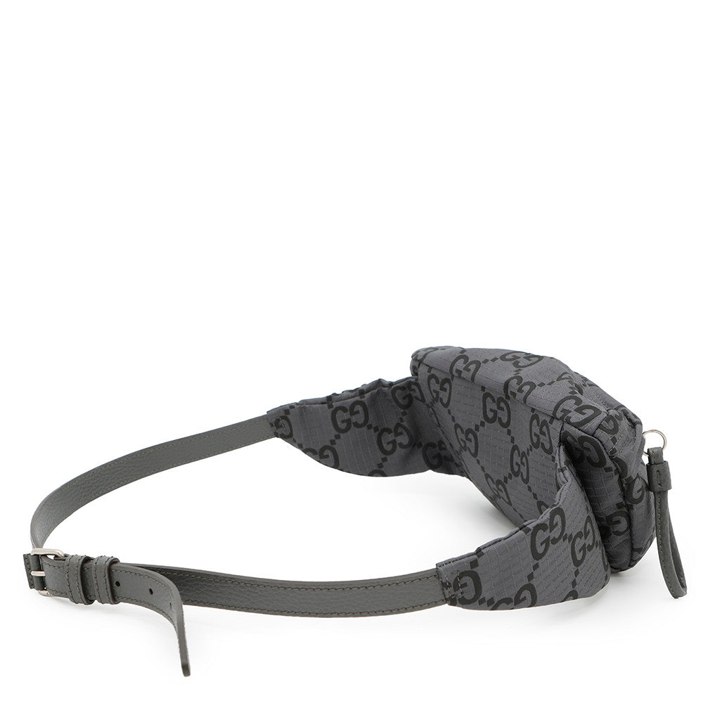 Gucci GG Recycled Polyester Black767934 Eco-friendly Gray Belt