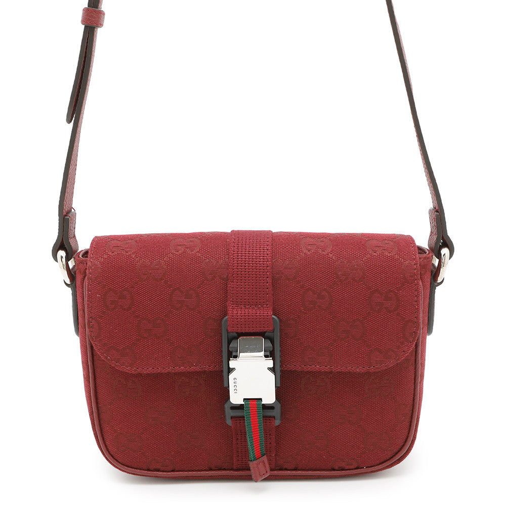 Gucci Shoulder Bag Rosso Ancora802100 Leather Canvas