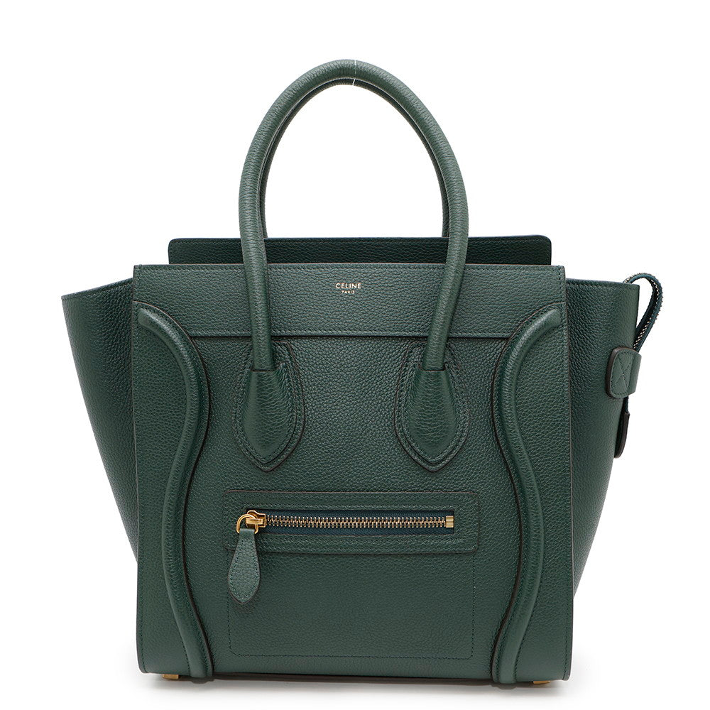 Luggage Shopper Dark Size Micro Handbag Leather Green Travel Bag
