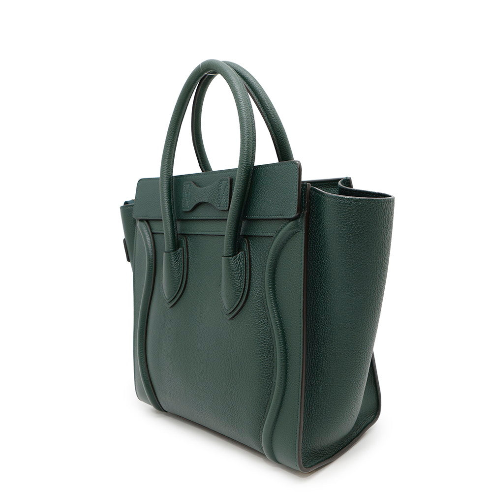 Luggage Shopper Dark Size Micro Handbag Leather Green Travel Bag