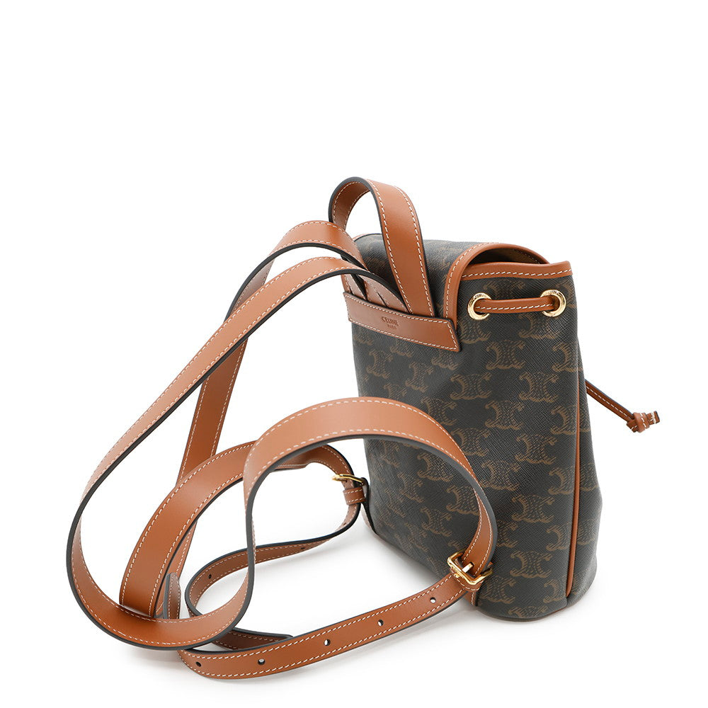 Triomphe Falco Backpack Pvc Calf Handbag Leather Tan