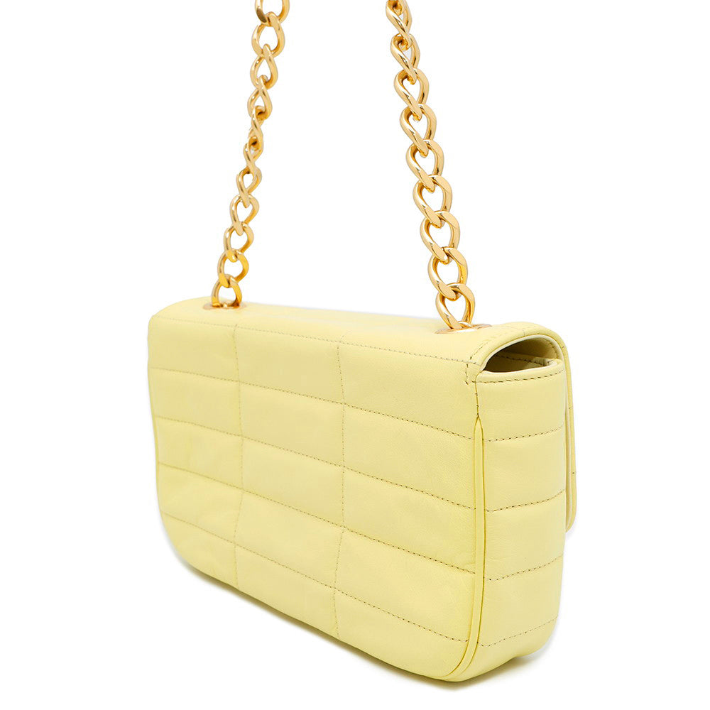 Mono Chrome Shoulder Bag Yellow Leather Chain
