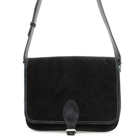 YSL Saint Laurent Shoulder Bag ? messenger bag Black688253 Velvet Leather Logo