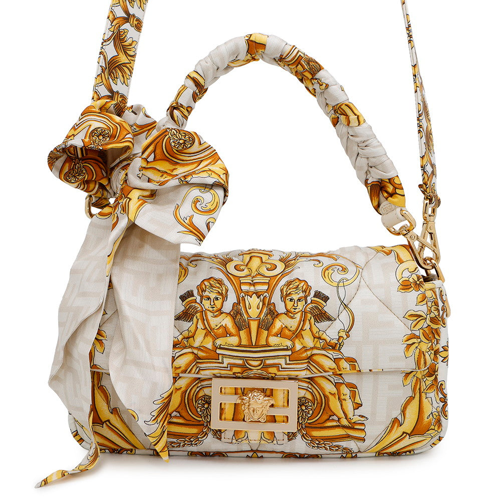 Fendi Fendace Mamma Ivory Yellow8Br600 Nylon Bucket Bucket Bag