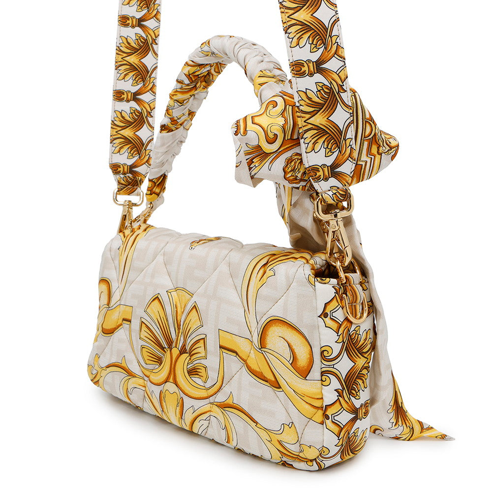 Fendi Fendace Mamma Ivory Yellow8Br600 Nylon Bucket Bucket Bag