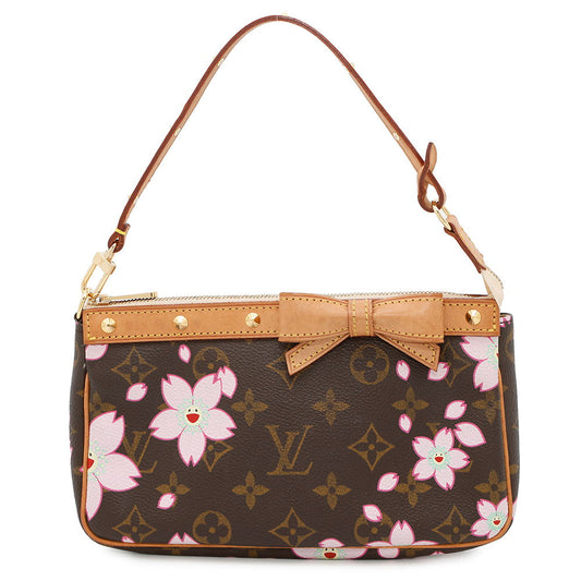 Louis Vuitton Pochette Accessoires PinkM92006 Cherry Blossom Monogram Brown Clutch Bag