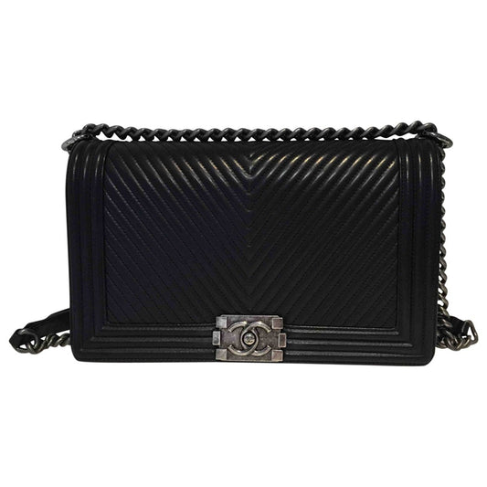 boy black leather handbag Compact