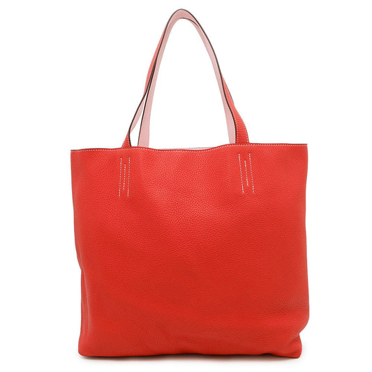 Double Sense Rouge Pivoine Rose Sakura Taurillon Leather Travel Bag