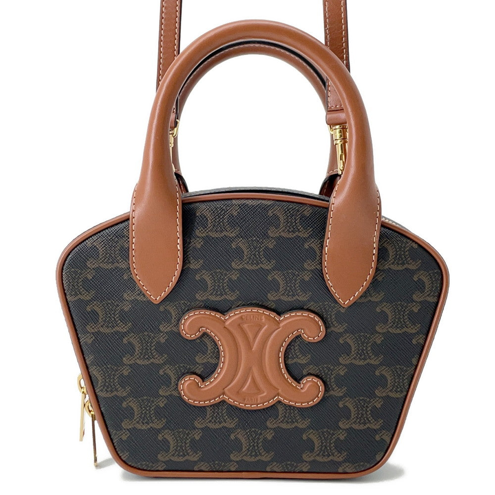 Triomphe Way Bowling Bag Pvc Size Leather Tan Travel Bag
