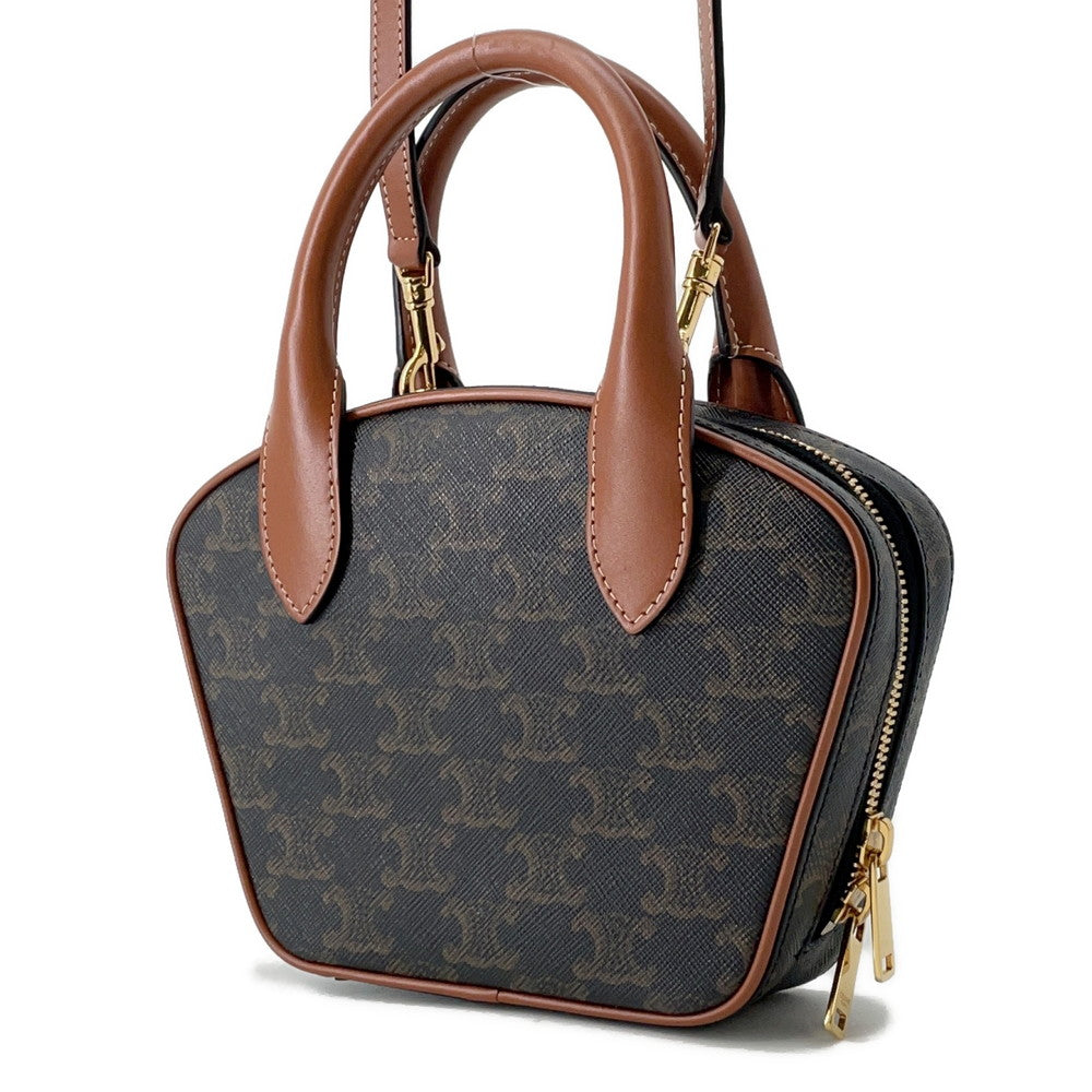 Triomphe Way Bowling Bag Pvc Size Leather Tan Travel Bag
