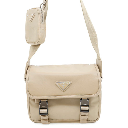 Prada Shoulder Bag ?Re- xSaffiano Beige2VD034 Leather Nylon