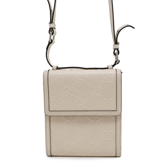 Gucci GG-embossed messenger White625782 Leather Travel Bag