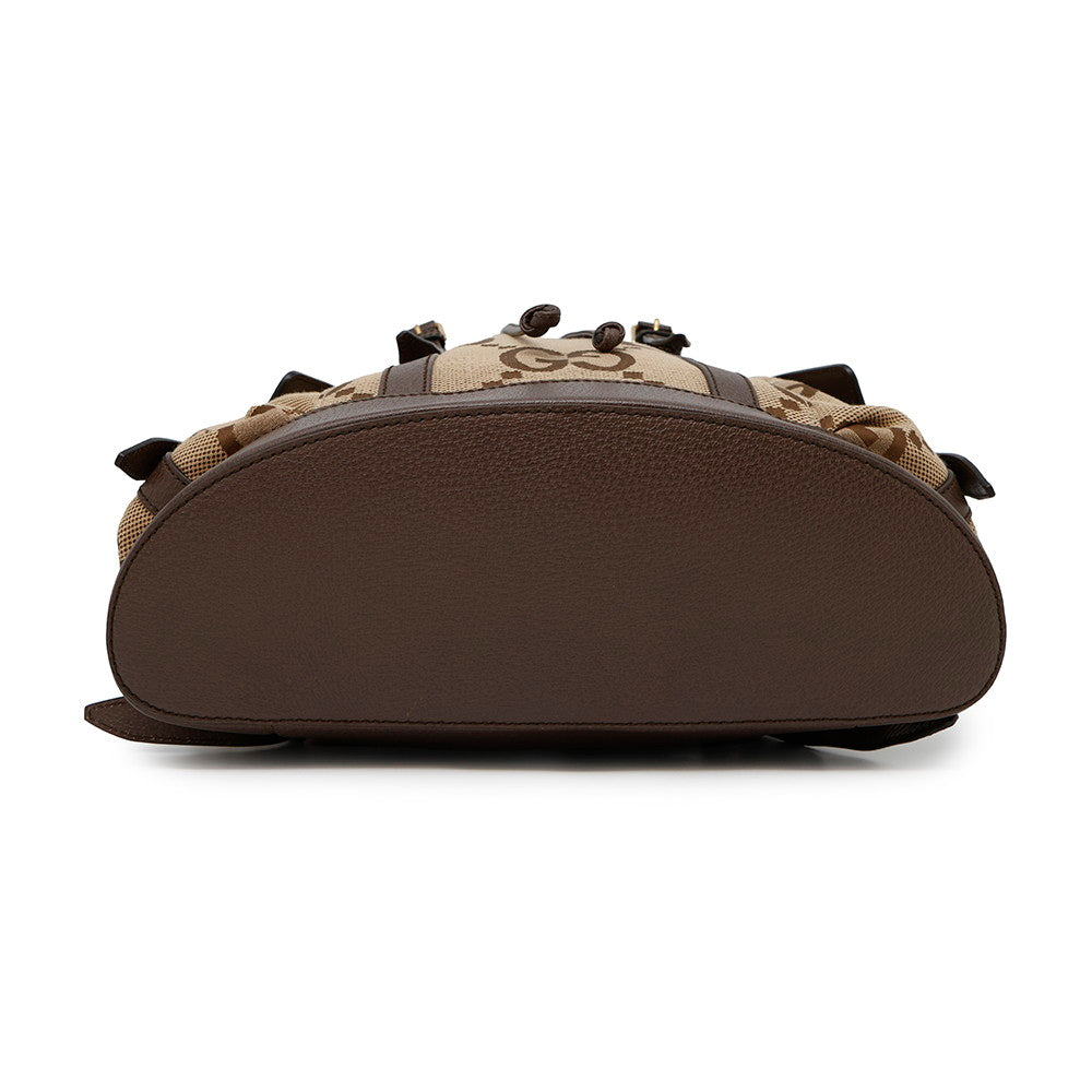 Gucci Jumbo Backpack Beige Brown678829 Leather Canvas