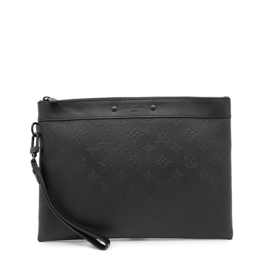 Louis Vuitton Pochette to Go NoirM81570 Shadow Monogram Clutch Bag