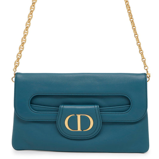 Dior Caro Chainshoulder Clutch Bag Bluem U Leather Shoulder Bag
