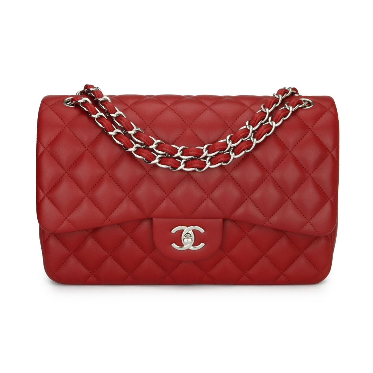 timeless/classique red leather handbag Modern
