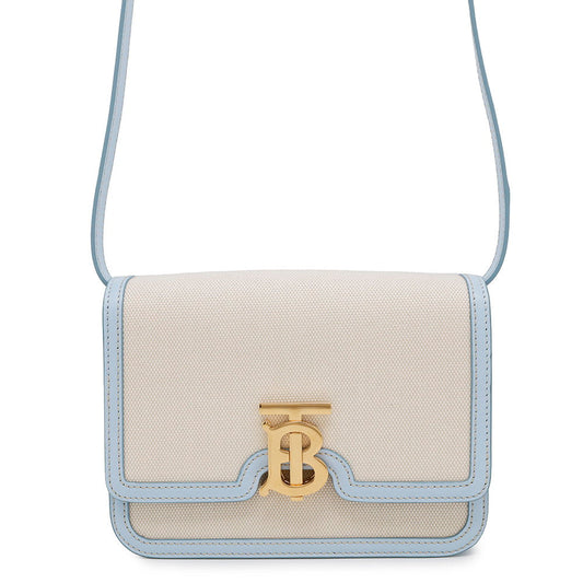 Burberry Tb Shoulder Bag Light Leather Canvas Beige