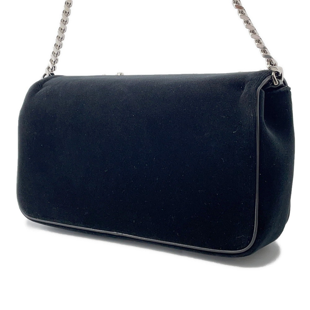 Burberry Lola Bag Tb Crystal Bag Velvet Rhinestone Black Logo Travel Bag